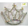 Strass Krone Brosche Tiara Design Pin